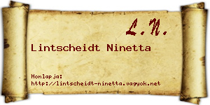 Lintscheidt Ninetta névjegykártya